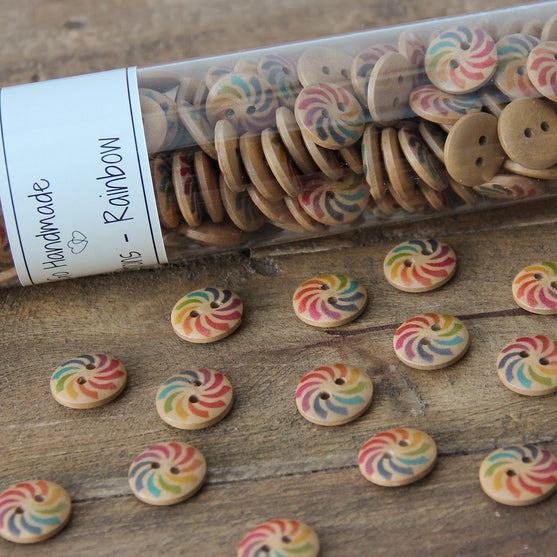 Rainbow Buttons - 15 mm - Go Handmade
2
