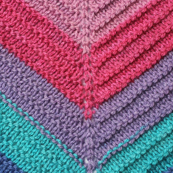 Knitted Shawl with Ridge Pattern
2