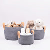 Ribbon baskets with leather straps in 3 sizes
3