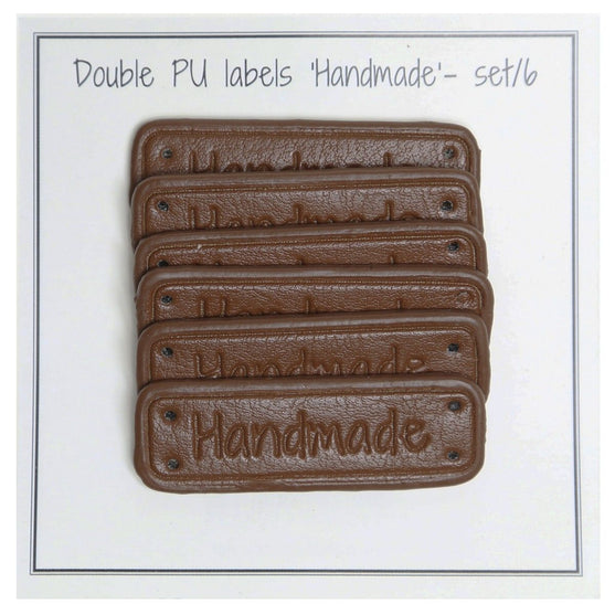 PU Leather Label "Handmade" 5 x 1,5 cm - Go Handmade
1