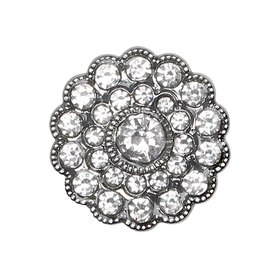 Bling Buttons - Small Stones - Silver - 4 pcs. - Go Handmade
1