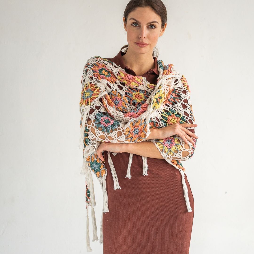 Zollanvari 花柄グラデーション　198×143ｃｍ（カシュクリ） 8035-445 Flowerland - Shawl – Hobbii
