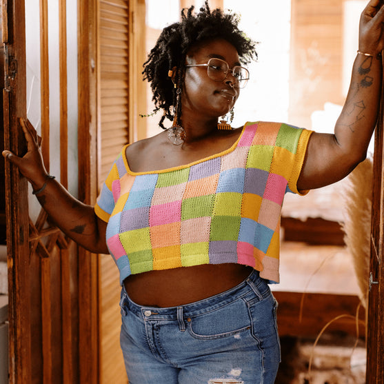 Suncatcher - Square Neck Intarsia Tee
7