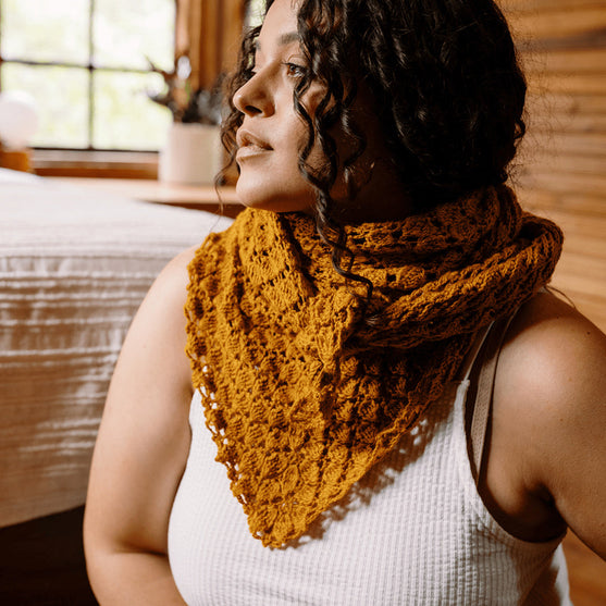 Grisaille - Triangular Lace Shawl - Crochet Kit
4