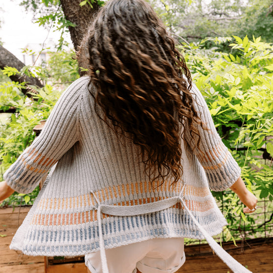 Fusing Cardigan - Open Cardi with Tie Belt
6