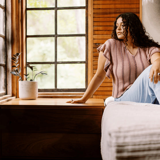 Dalle de Verre - Ruffle Sleeved Top
5