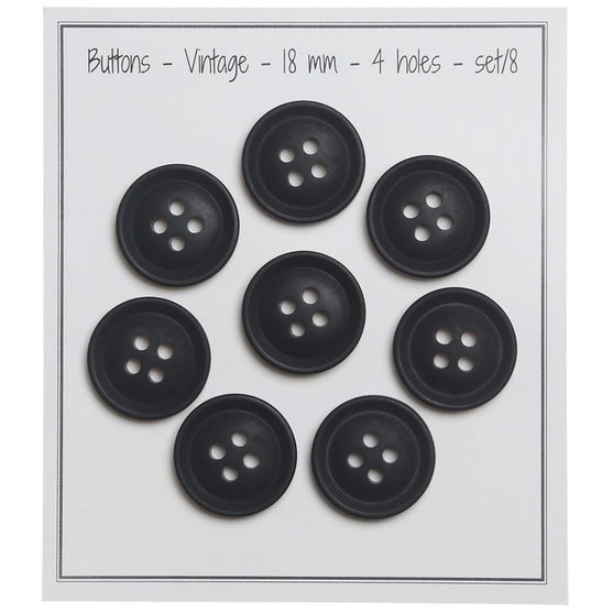 Vintage Buttons - Black - Multiple sizes - Go Handmade
1