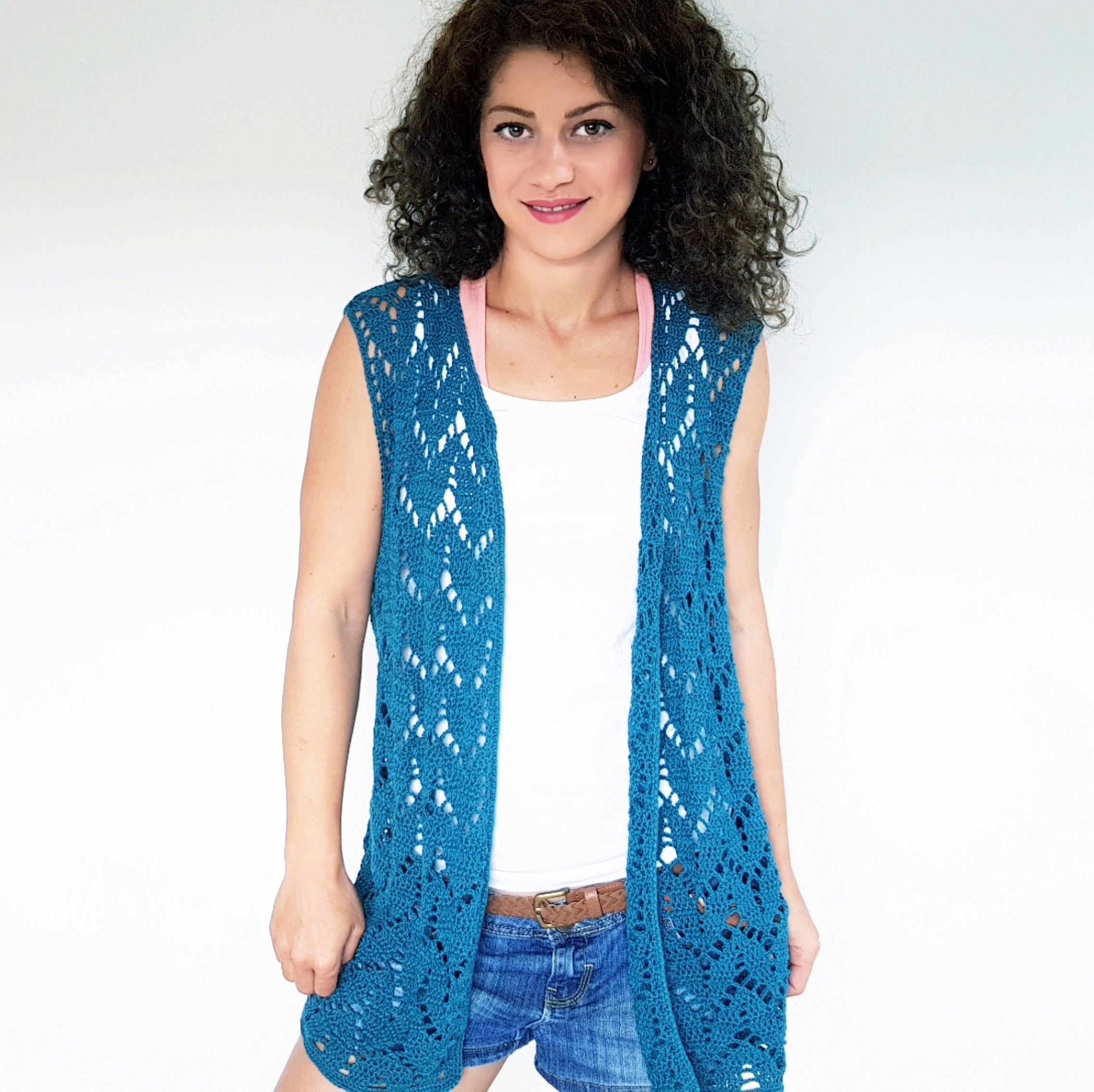 トップス eaphi U NECK LEAF PATTERN KNIT VEST Eaphi U NECK LEAF PATTERN KNIT VEST - メルカリ