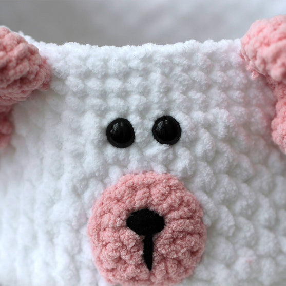 Teddy Basket with PU leather base
4