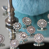 Bling Buttons - Large Stones - Silver - 4 pcs. - Go Handmade
4