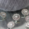 Bling Buttons - Small Stones - Silver - 4 pcs. - Go Handmade
4