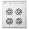 Bling Buttons - Large Stones - Silver - 4 pcs. - Go Handmade
3