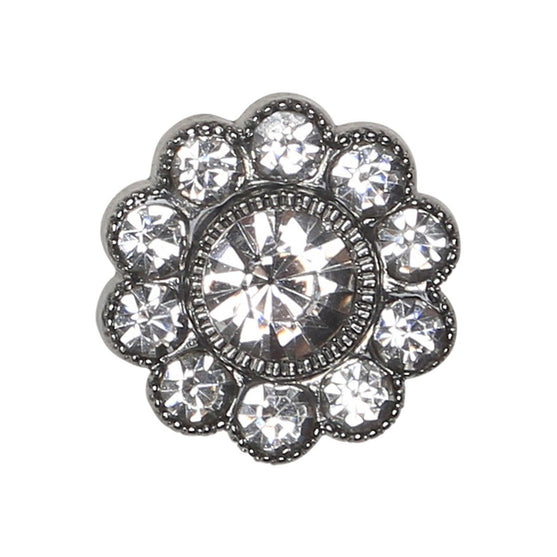 Bling Buttons - Large Stones - Silver - 4 pcs. - Go Handmade
1