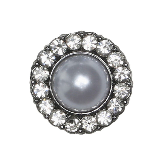 Pearl Buttons w. Stones - Black - Multiple Sizes - Go Handmade
3