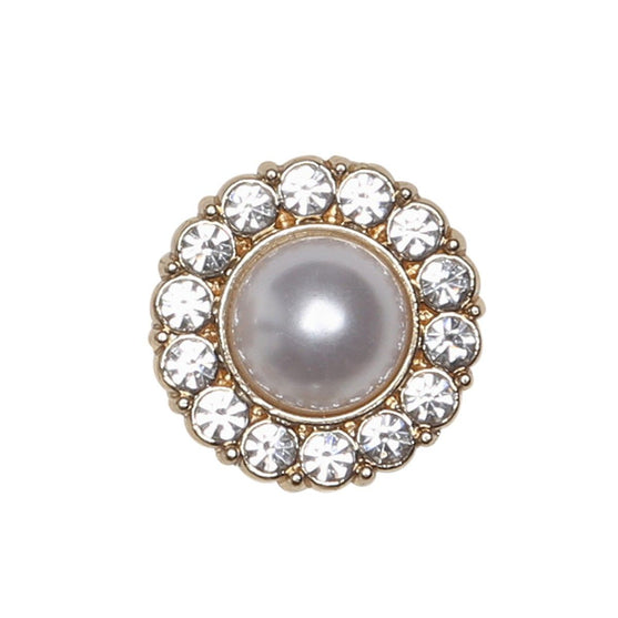 Pearl Buttons w. Stones - Gold - Multiple Sizes - Go Handmade
2