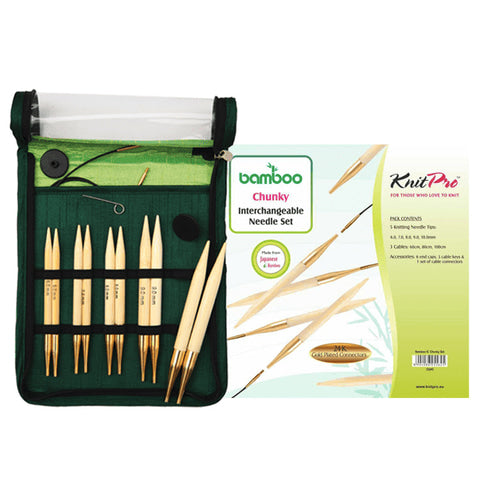 Bamboo Interchangeable Circular Needle Set - Thick Needles - KnitPro
1