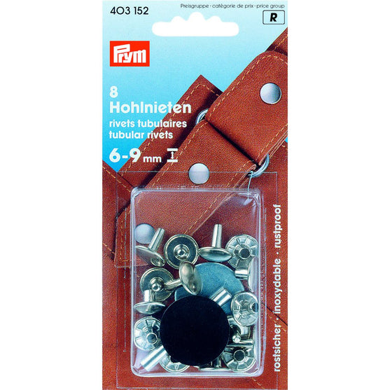 Tubular Rivets (6 - 9 mm) - Silver - Prym
1