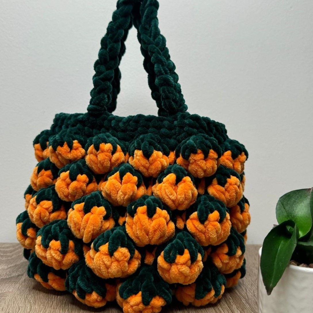 ★TOUT Y EST★ Jacquard Pumpkin Bag Khaki CB2107-3 Pumpkin Bag – Hobbii