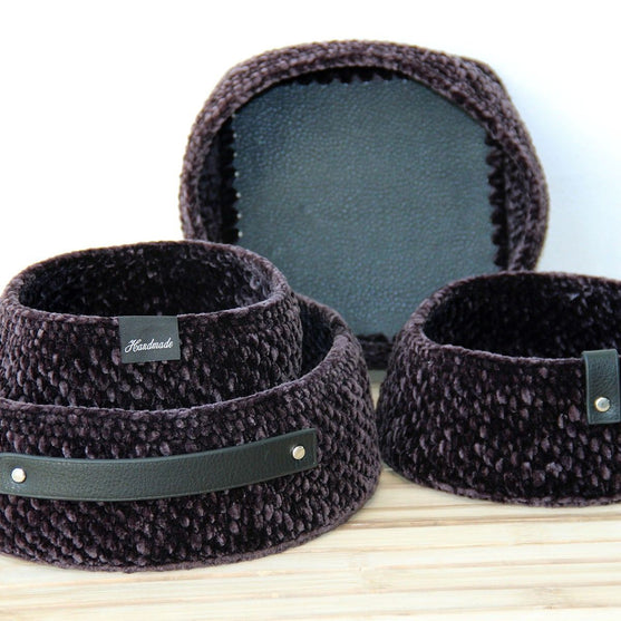 Moss Stitch Basket with PU bases - universal
1