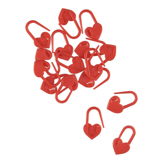 Stitch Markers w/lock โ Heart - Hobbii