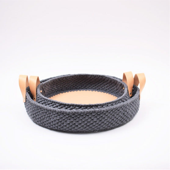 Ribbon Project Trays with Leather Base
3