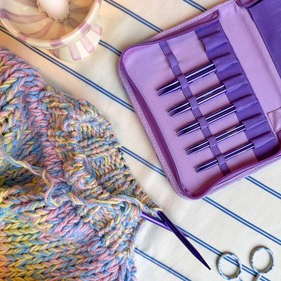 Stellar Short Interchangeable Circular Needle Set Essential - Amethyst - Hobbii
12