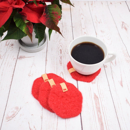 Felted Christmas Coffee Coaster
