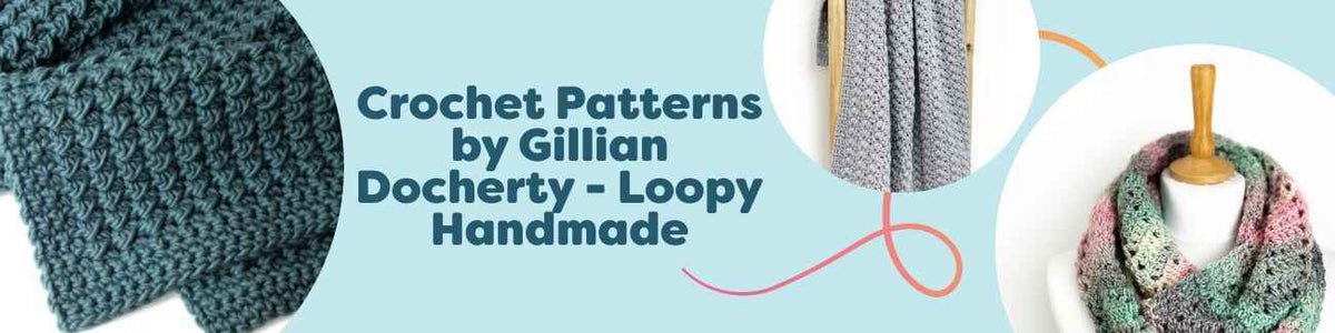 Collection image of intermediate crochet patterns by Gillian Docherty (Loopy Handmade) for Hobbii—blankets, throws, scarves, and beanies.