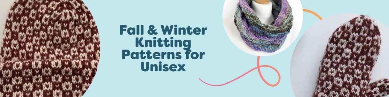 Unisex fall & winter knitting patterns: beanies, hats, mittens, and snoods in cozy neutral yarns by Hobbii.