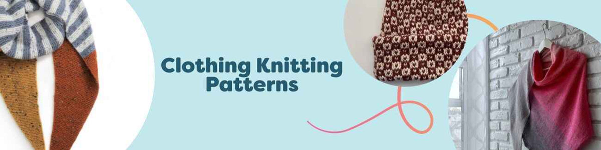 Models wearing a knitted scarf, beanie, shawl, and jumper from Hobbii, showcasing clothing knitting patterns in soft, cozy yarns.