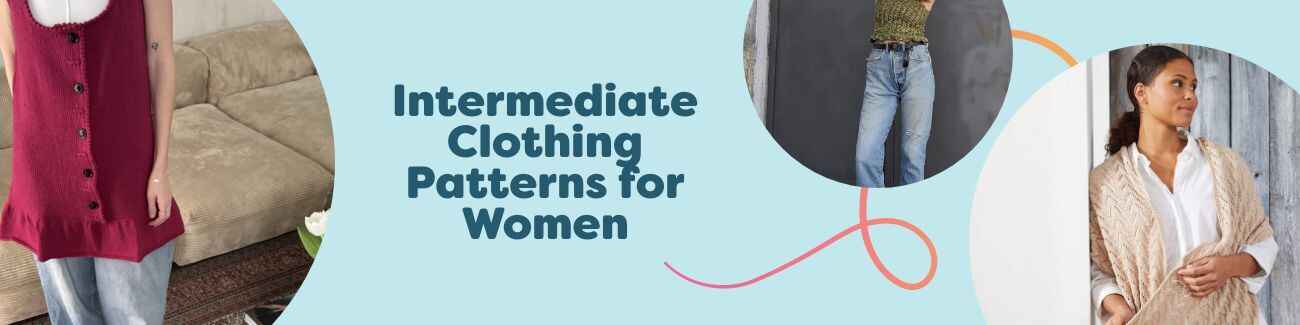 Free intermediate women's clothing patterns - knit and crochet tops, dresses, skirts and sweaters by Hobbii