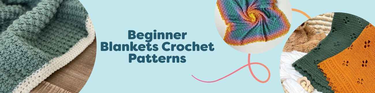 Beginner crochet blanket patterns from Hobbii: selection of easy baby blankets, lapghans, and throws in soft yarns and simple stitches.
