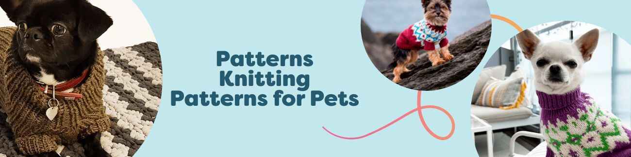 Free pet knitting patterns with cozy dog sweaters for small breeds like Chihuahua, Cocker Spaniel, and Yorkie.