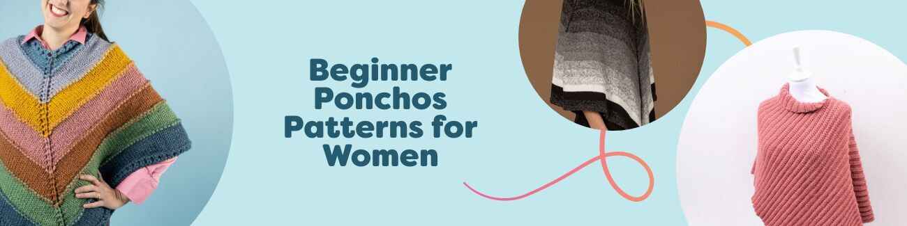 A selection of free beginner poncho patterns for women in knit and crochet from Hobbii, featuring simple stitches, soft yarns, and cozy drape.