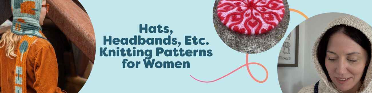 Women wearing knitted beanies, headbands, berets, bonnets and a balaclava in cozy Hobbii yarns—free patterns for women.