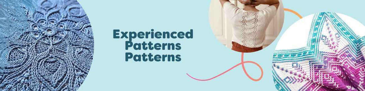 Hobbii collection of experienced crochet and knitting patterns—blankets, tees, mandalas, and amigurumi for advanced makers.