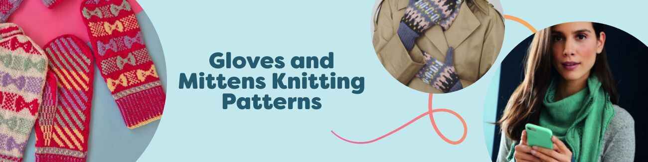 Collection of free glove, mitten, and arm warmer knitting patterns from Hobbii, featuring Fair Isle, striped, and textured designs in cozy yarns.