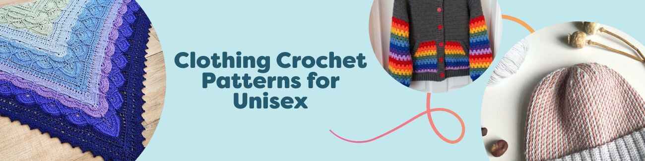 Unisex crochet clothing patterns by Hobbii—shawl, hoodie, cardigan, infinity scarf and beanie in neutral yarns.