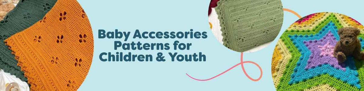 Baby accessories patterns for children and youth: knit and crochet blankets and loveys in soft yarns from Hobbii.