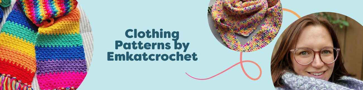Emkatcrochet clothing crochet patterns: intermediate scarf and cowl designs from Hobbii