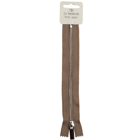 Metal Zipper - Beige - Go Handmade