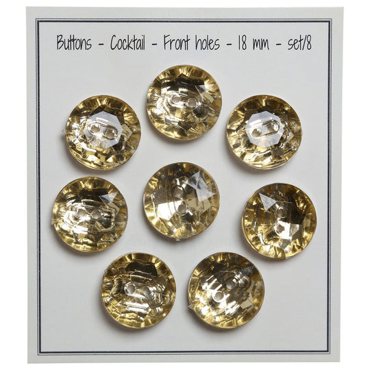 Two Hole Cocktail Buttons - 18 mm (0.7 inches) - Go Handmade