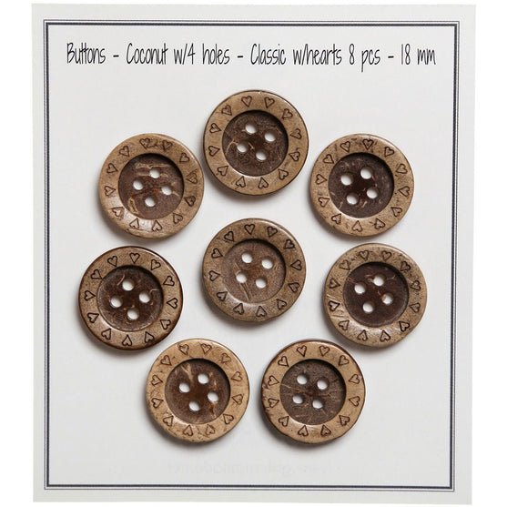 

Coconut Buttons - Hearts - Go Handmade
1