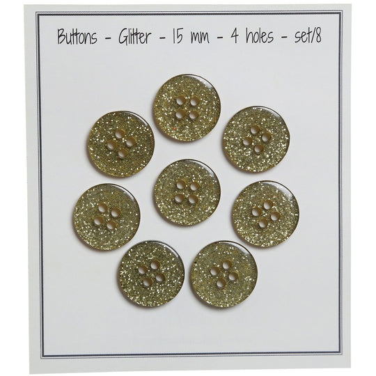 Glitter Buttons – Green - Multiple sizes - Go Handmade