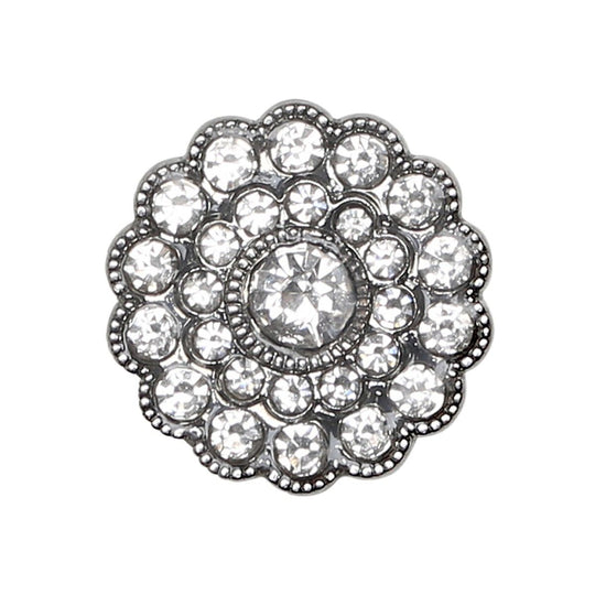 Bling Buttons - Small Stones - Silver - 4 pcs. - Go Handmade
