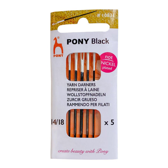 Wool Needles – Black &amp; White - Size 14/18 - Pony
