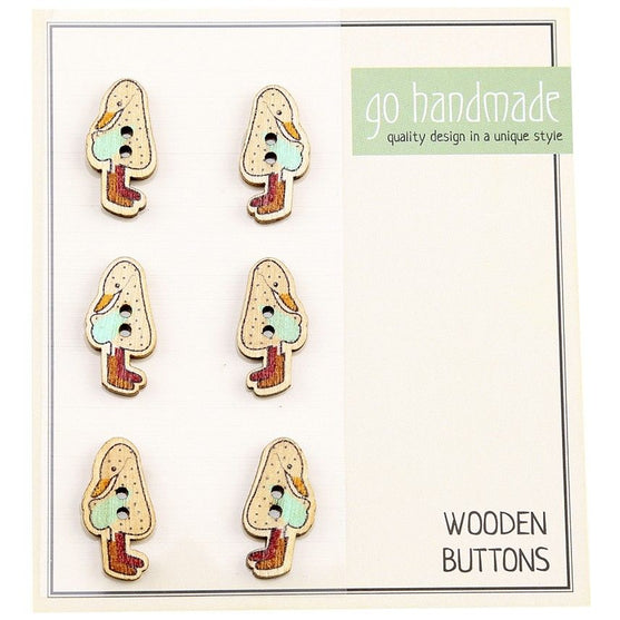 

Wooden Buttons - The Duck Dotti - 6 pcs, 20 mm - Go Handmade
1