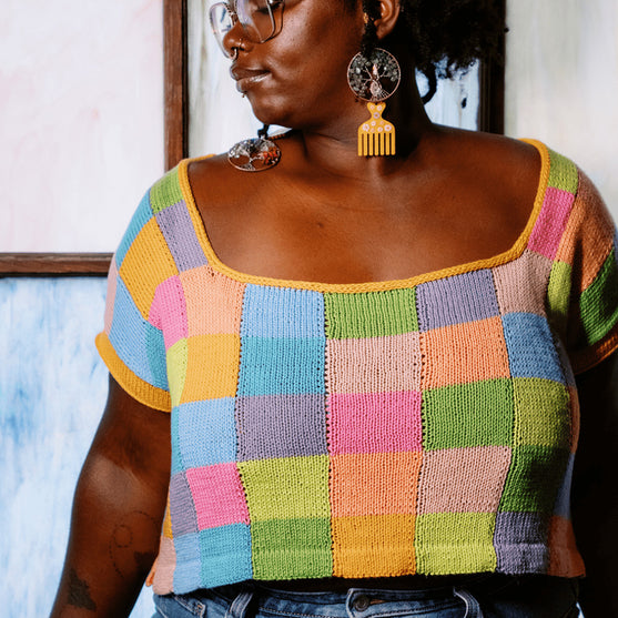 

Suncatcher - Square Neck Intarsia Tee
5