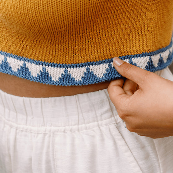 

Bevelled Tank - Sleeveless Intarsia Top
3