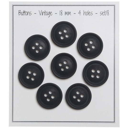 Vintage Buttons - Black - Multiple sizes - Go Handmade